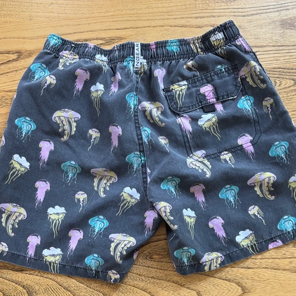 Ingear Black Swim Trunks with Pastel Jellyfish Print